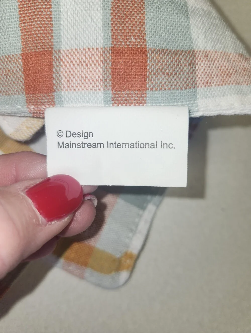 Design Mainstream International Inc. Set Of 4 Placemats, Orange & Teal Plaid